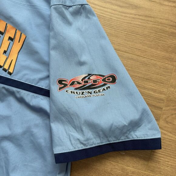 Black Bike Week Daytona Beach 75th Anni Warn A Brother Button-Up Shirt XL Blue - Picture 7 of 10